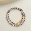 Collar de Lapis Lázuli Natural, Nácar Blanco, Ágata Roja con Cuentas, Moderno y Elegante, Pulsera de Lujo Ligero de Nicho de Moda, Cadena para Clavícula