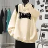 Suéter con Letras de Humo de Marca de Moda para Hombre Primavera y Otoño Delgado Cuello Redondo Camiseta Base Holgada de Moda Tallas Grandes Casual Chaqueta Versátil