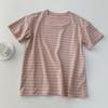 2025 Verano Rayas Control Mi Favorita Coreana Contraste Color Rayada Camiseta Mujer Suelta y Más Fácil de Combinar Cuello Redondo Manga Corta Top Básico