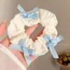 Goma para el pelo con lazo dulce para niñas, elegante goma de encaje para coletas bajas y peinados de moño