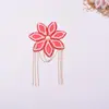 Pegatinas de Borla de Flor de Perla y Pedrería, Accesorios para el Cabello de Lujo Ligero, Decoración Larga para Hanfu Qipao, Pedrería Termoadhesiva, Accesorios para Hanfu Qipao de Bricolaje