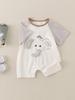 Ropa de Algodón Puro Clase Bebé Verano Nuevo Bebé Niño Dibujos Animados Monos Exteriores Mameluco para Niños Ropa Pedo de Bolsa Verano