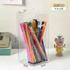 ZT2231 Porta-canetas Acrílico Flip-top Quadrado Transparente Organizador de Itens Pequenos de Mesa Caixa Caixa Espelhada Caixa de Armazenamento para Pincéis de Maquiagem