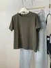 Camiseta feminina de algodão escovado, manga curta, gola redonda, cor sólida simples, estilo coreano, modelo básico outono 2026, modeladora e versátil