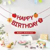 Decorações de Cena de Aniversário Bandeira Infantil para Meninos e Meninas Festa de Um Ano Adereços Balões