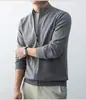 Jaqueta Suéter Masculina com Zíper e Gola Alta, Cardigan Quente de Tricô Retrô Americano, Confortável e Quente para Outono e Inverno, Manga Longa da Moda, Dropshipping Disponível