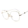 Armazón de Gafas Artístico de Estilo Celebridad Polygonal Irregular Vintage Azul Bloqueador de Luz para Hombres y Mujeres