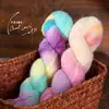 Hilo de lana con patrón de degradado colorido de mohair de seda teñido a mano para chales y abrigos tejidos a mano, hilo de lana fino