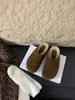 Pantuflas Medias Cerradas de Piel Genuina Estilo Retro que Aumentan la Altura, Peludas, para Mujer, Moda Versátil de Otoño e Invierno, Slip-On, Estilo Birkenstock