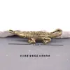 Ornamentação de Mesa Crocodilo de Latão Vintage Mais Vendido Transfronteiriça, Peça Decorativa Pequena Artesanal Cultural e Criativa, Estilo Antigo
