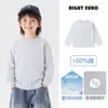 Camiseta de Manga Larga de Algodón Puro para Niños Europeos Derecha 2026 Otoño Nueva Llegada Top para Niños Medianos y Mayores Niños Bebé Estilo Primavera y Otoño