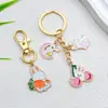 Pendente de Coelho Branco Pingando Óleo Branco Cenoura Pingente de Liga Chaveiro DIY Pulseira Colar Acessórios de Joias