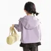 Ropa infantil Nuomi Wanzi, chaqueta cortavientos con capucha para niñas, estilo otoño, chaqueta resistente al viento de color liso, top versátil para exteriores