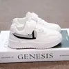 Tênis Brancos Novos Infantis Primavera e Outono Sapatos de Menino Tênis Esportivos Brancos Sapatos Casuais de Menina Sapatos de Primavera para Menina