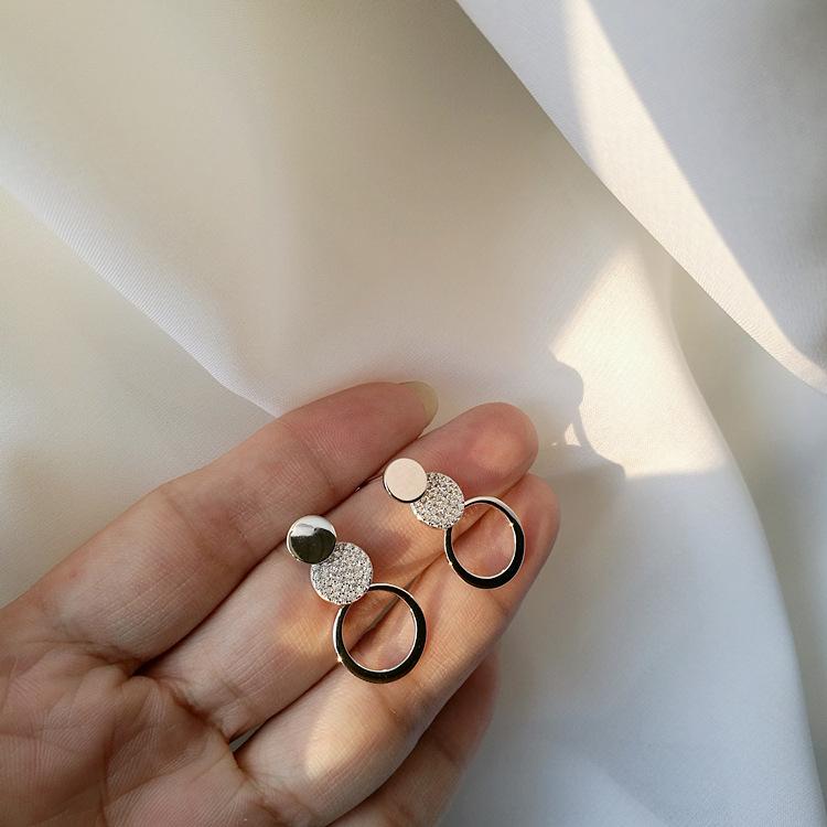 ED803371 3372圆形菱形耳环