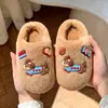 Chinelos de inverno para meninos, chinelos de algodão infantis, chinelos internos quentes e antiderrapantes para meninos pequenos e bebês, adequados para uso doméstico no outono