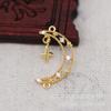 Colgante de Luna y Estrella de Cobre con Nuevo Color Conservado Yiwu Jinlou, Color Chapado en Oro Conservado con Micro-Incrustaciones de Zirconia Joyería de Luna B1435