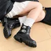 Botas Martin Infantis 2026 Outono Novo Estilo para Crianças de Meia-Idade e Mais Velhas Botas Individuais Botas Curtas Botas de Couro Pretas Moda para Meninas Botas de Cano Curto