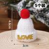 Decoración para Pastel de Navidad 2026 Mini Gorro de Pompón Hilo Rojo y Blanco Bufanda Pequeña Adorno Superior de Vela de Fresa
