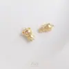 Colgante de Conejo Chapado en Oro de 14K Galvanizado Zirconio Colgante de Mini Oso Conejo Brillo Estéreo Colgante para Pulsera DIY