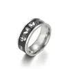 Anillo de Calavera Huayue Halloween Más Vendido Deslustrado por Corrosión para Hombres, Anillo Simple Retro de Moda de Acero Inoxidable