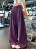 Calça de moletom retrô americana com bolinhas para mulheres, novo estilo outono 2026, cintura alta, cordão, solta, modeladora, calça de moletom casual de perna larga