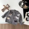 Cardigan de Tricô Bordado Cartoon Outono/Inverno Infantil Roupas de Bebê Roupa de Outono Bebê Estiloso Cachorrinho Jacquard Suéter Versátil