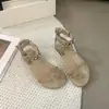 Sandalias Romanas Mi Ting para Mujer, Nuevo Modelo Verano 2026, Cadena Metálica de Dos Formas de Usar, Correa para el Dedo del Pie, Sandalias Planas para Vacaciones en la Playa