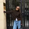 Moda feminina europeia e americana transfronteiriça, mais vendidos do AliExpress, looks descontraídos e estilosos, visual de alta qualidade, cardigã de tricô folgado