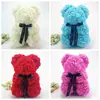 Fabricante Direto Presente de Dia dos Namorados Urso de Flor Artificial Criativo Urso de Espuma Flor Rosa Urso Abraçador 25cm