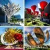 Cenador Escultura Grande de Acero Inoxidable Personalizado para Exteriores Pabellón de Paisaje de Jardín Estructura de Acero Metálico Pasillo de Forma Irregular