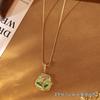 Collar de Colores Bloqueados Tridimensionales Incrustados Pintura al Óleo Aini Beini Colgante para Mujer Collar de Perlas Ajustable para Mujer