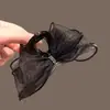 Presilha de Cabelo com Laço de Renda Super Fada com Toque de Luxo, Presilha de Garra Exquisita com Strass Preto, Novo Modelo 2023 Presilha de Tubarão