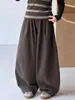 Pantalones Casuales Curvos para Niñas Otoño Nuevo Pantalones de Pierna Ancha de Algodón Primavera Otoño para Niños Grandes Pantalones Largos Adelgazantes Tipo Zanahoria para Estudiantes