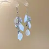 Pendientes de borla redonda de perlas artificiales estilo europeo y americano, pendientes elegantes de moda estilo resort, accesorios dulces y sofisticados para mujer
