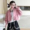 Conjunto de cardigã com zíper estilo hip-hop e calça jeans de estrela de cinco pontas para meninas, moda infantil 2026, calça pantalona, conjunto de duas peças