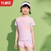 Trajes de Baño para Niñas 2025 Nuevo Traje de Baño de Dos Piezas con Protección Solar para Niñas Mayores Traje de Baño Profesional de Entrenamiento con Protección Solar