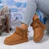 Botas de nieve cálidas y extremas transfronterizas nuevas para mujer, botines cortos de felpa engrosada, zapatos de algodón, plataforma impermeable antideslizante, talla grande, comercio exterior para mujer