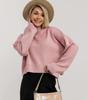 Suéter de Punto de Manga Larga de Color Sólido Holgado Estilo Europeo y Americano para Mujer, Nuevo Jersey de Punto Otoño e Invierno 2026 Otoño Comercio Exterior Transfronterizo Estilo Corto