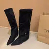 Botines de punta estilo páramo, efecto adelgazante, nuevas botas altas de equitación para mujer 2026, botas hasta la rodilla