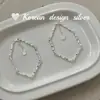 Moda coreana estilo Ins Joyería de Plata Esterlina S925 Pulsera Sencilla de Una Palabra con Textura de Puntada Apilada con Acabado de Alta Gama