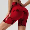 Shorts Tie-Dye de Fábrica para Mujer con Cortes Laterales, Pantalones Deportivos Ajustados, Alta Elasticidad, Secado Rápido, Pantalones de Fitness Yoga, Transpirables y de Secado Rápido