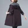 S-7XL 300kg tamanho grande casaco feminino corta-vento feminino novo médio e longo tamanho grande high-end feminino gordo mm casaco