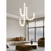 Lámpara de Araña Larga para Villa Loft Lujo Nórdico Creativo Luz para Escaleras Moderna Simple Luz LED Foco para Sala de Estar