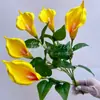 Flor de simulação 5 lírios calla pequenos adereços para buquê de noiva decoração de casa plantas florais de simulação atacado transfronteiriço