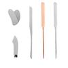 Pala de base de acero inoxidable raspador de doble cabeza brocha de maquillaje cuchara para crema facial base de maquillaje líquida paleta de nail art stick herramientas de belleza