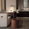 Lixeira de Luxo Acessível Estilo B&B Rattan Sintético Sala de Estar Quarto Casa Madeira Sintética de Grão Grande Cesto de Papel Retrô