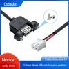 Cabo de expansão USB fêmea com furo de parafuso para terminal XH 2464 22AWG, plug USB para painel de chassi, atacado