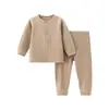 Conjunto de Ropa Interior para Bebé para Primavera y Otoño, Ropa de Casa Suave tipo Algodón, Pijama Cálido, Ropa Interior Térmica, Conjunto de Top y Pantalones de Otoño