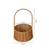 Cesta de Flores Tejida a Mano de Mimbre Sintético, Cesta de Regalo de Frutas, Cesta de Flores para Floristería, Cesta Tejida para Huevos para el Hogar, Cesta para Fresas